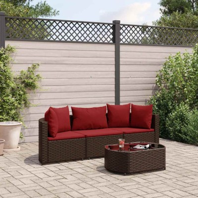 Sofa set with cushions, 4...