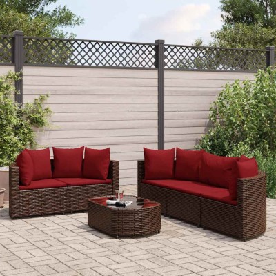 Sofa set with cushions, 6...