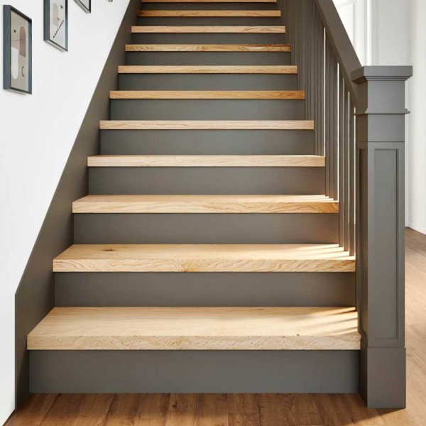 Staircase, 2 pieces, rough oak wood array