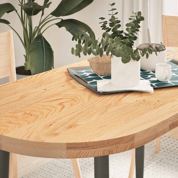 Table top, 120x60x4 cm, solid oak wood, oval shape