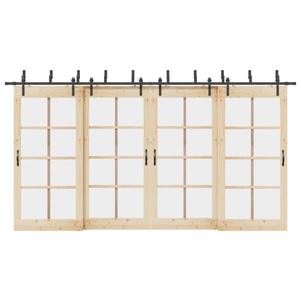 Sliding door hardware set, black width, 427 cm, steel