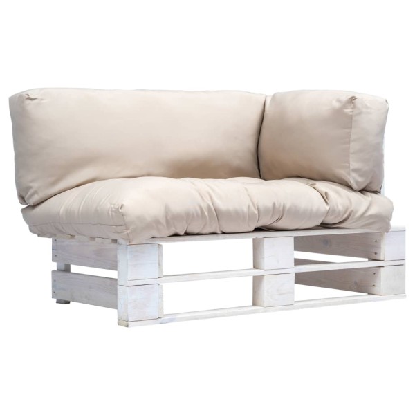 Sofa set made of pallets with pillows, pine wood