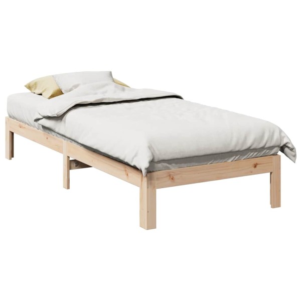 Bed frame without mattress, 90x200cm, solid pine wood