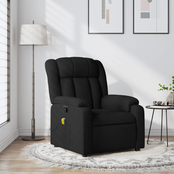 Massage reclining chair, black, fabric