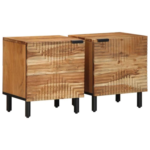 Bedside cabinets, 2 pcs., 40x33x46 cm, solid acacia