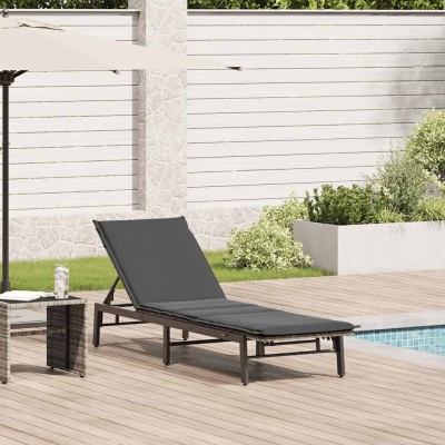 Sun lounger with cushion,...