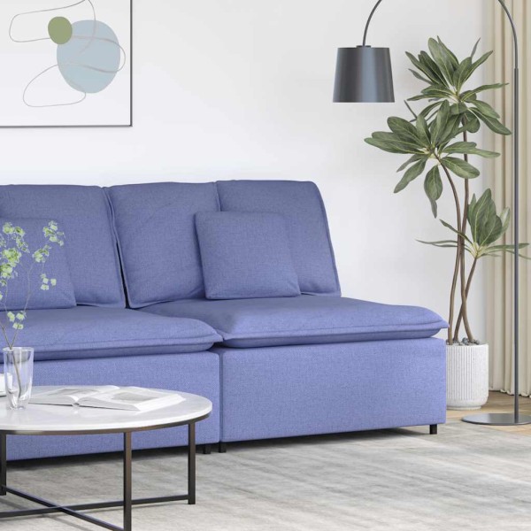 Modular sofa with cushions, denim blue, 100 cm