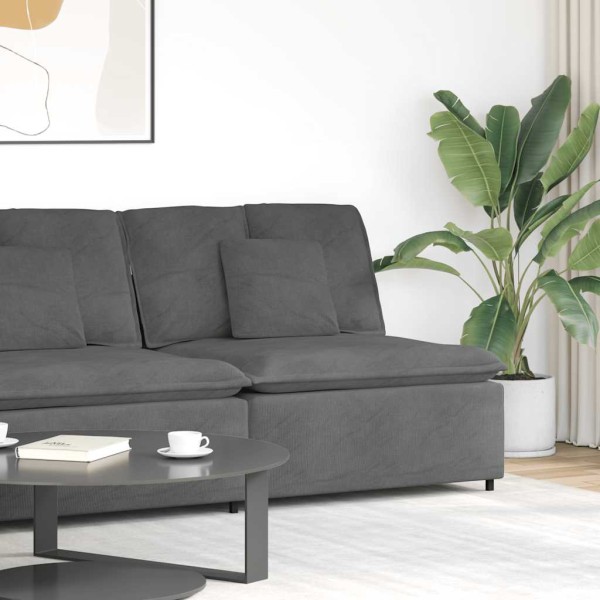 Modular sofa with cushions, dark grey, 100 cm