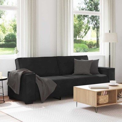 Trivietė sofa, juoda,...