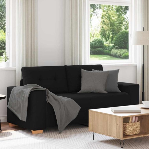 Double sofa, black, 180x77x82 cm, fabric