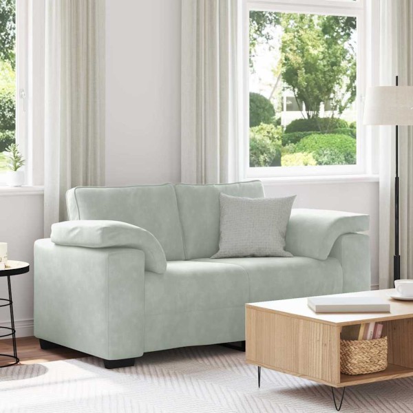 Double sofa, light gray, 160x77x82 cm, velvet