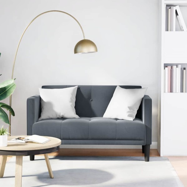 Double sofa, dark gray, 111 cm, velvet