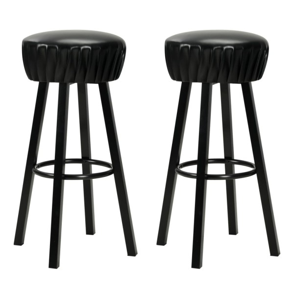 Bar stools, 2 pcs., black color, artificial leather