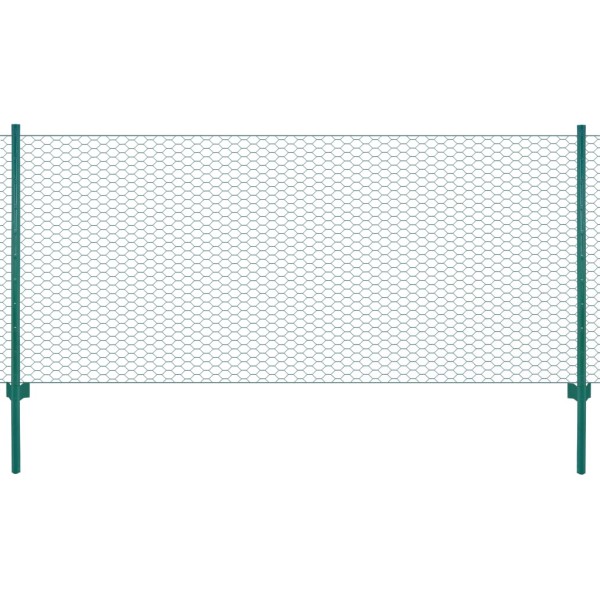 Mesh fence made of wire with posts, green width, 25x1 m
