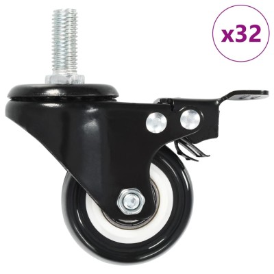 Swivel castors with brakes,...