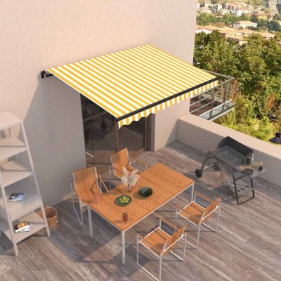Manual retractable awning,...