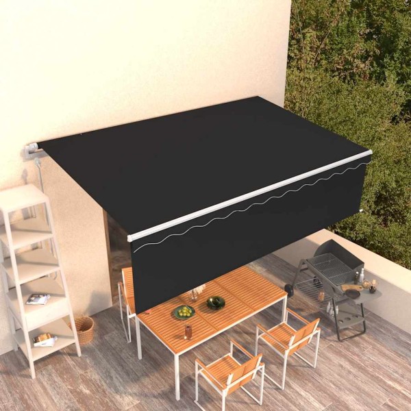 Automatic retractable awning, anthracite, 5x3m