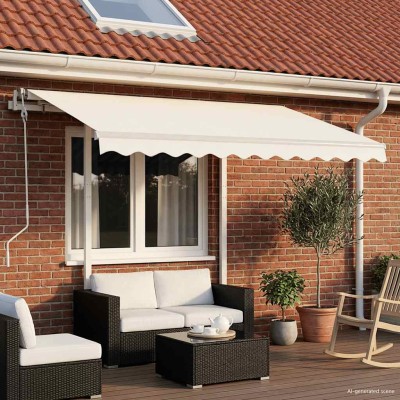 Manual retractable awning,...