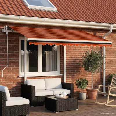 Manual retractable awning,...