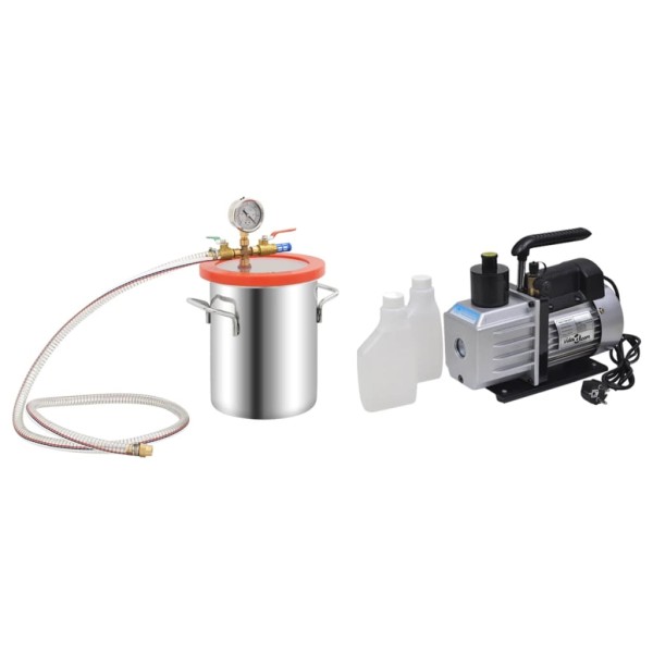 Vacuum chamber with 2-stage pump, 5.5 l
