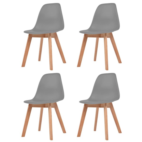Dining room chairs, 4 pcs., gray, plastic
