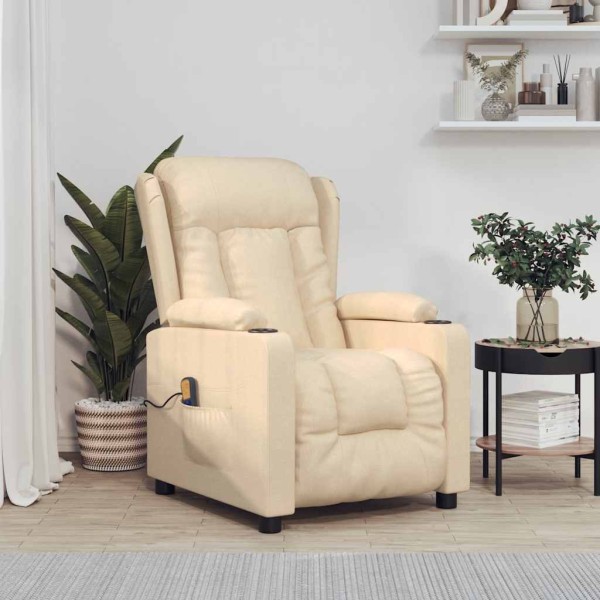 Massage chair, cream color, fabric