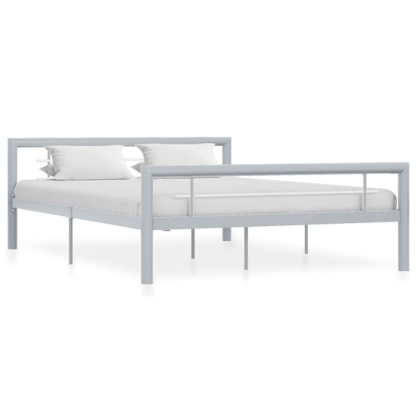 Bed frame, gray and white, 120x200cm, metal