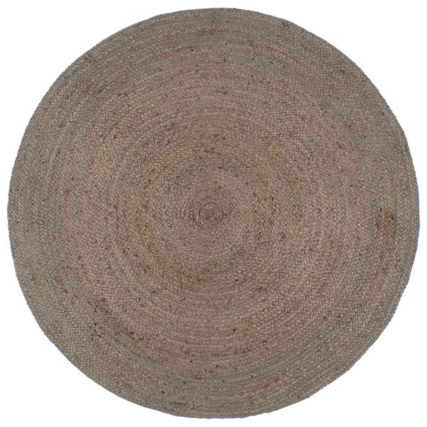 Carpet, gray, 240cm, jute, circular, handmade