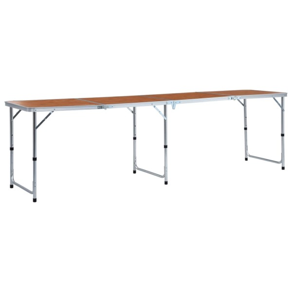 Folding camping table, 240x60cm, aluminum