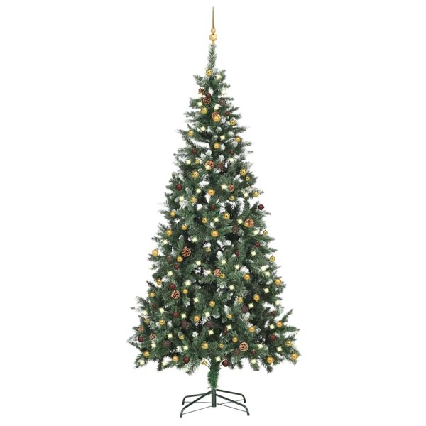 Artificial lighted Christmas tree with toys, 210cm