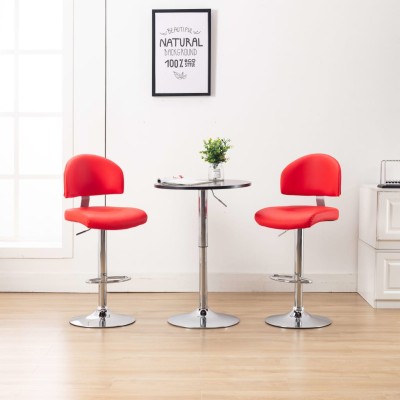 Bar stools, 2 pcs., red,...