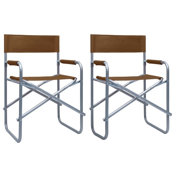 Director's chairs, 2 pcs., brown, steel
