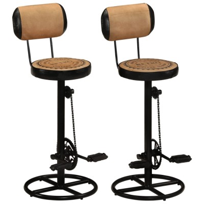 Bar stools, 2 pcs., brown...