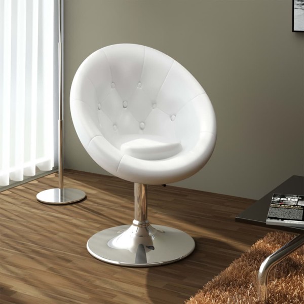 Bar stool, white color, artificial leather