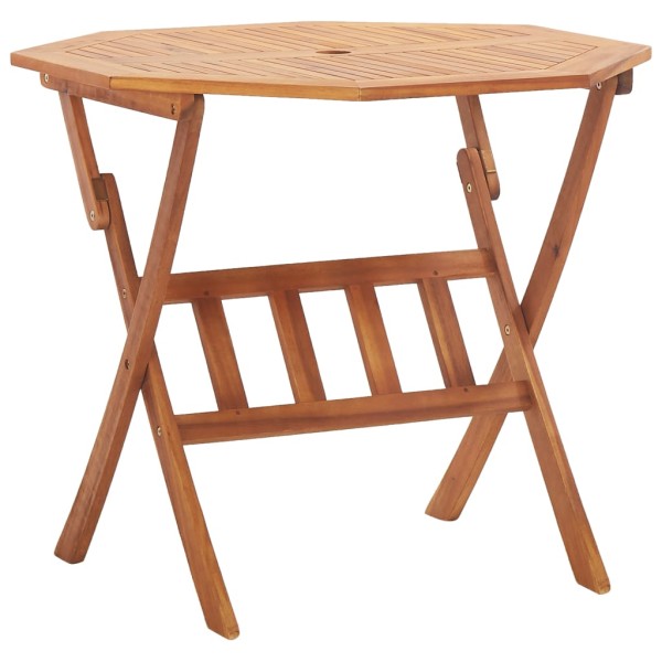 Folding garden table, 90x75cm, solid acacia wood