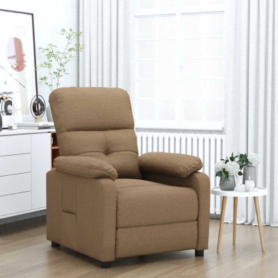 Reclining chair, brown, fabric