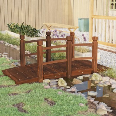 Garden bridge with railing,...