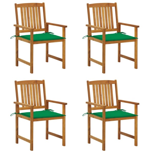 Garden chairs with cushions, 4 pcs., solid acacia wood