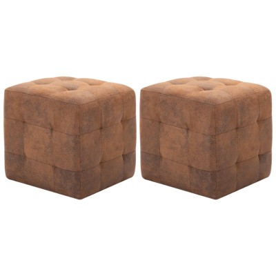 Poufs, 2 pcs., brown width,...