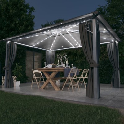 Gazebo with curtains and...