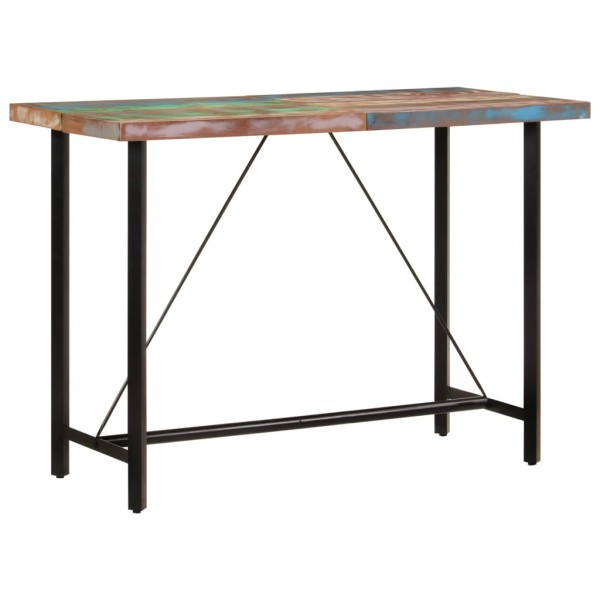 Bar table, 150x70x107cm, solid reclaimed wood/iron