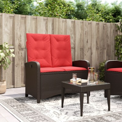 Reclining garden bench with...