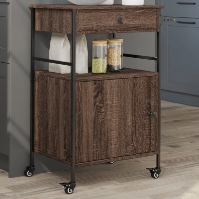 Kitchen trolley, brown oak,...