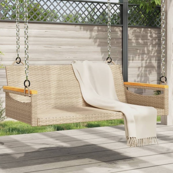 Swing-bench, beige, 109x62x40cm, polyrattan