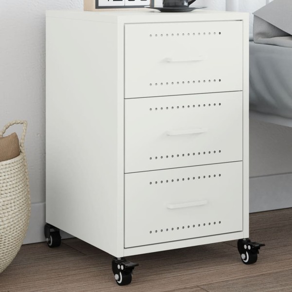 Nightstand, white, 36x39x59cm, steel