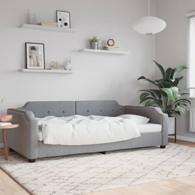 Bed, light gray, 100x190cm,...