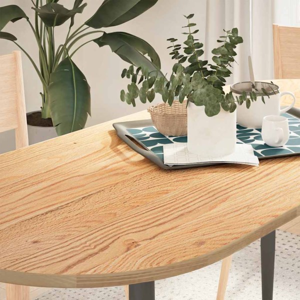 Table top, 140x60x2 cm, solid oak wood, oval shape