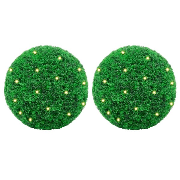Artificial boxwood bushes with LED lights 2 pcs. green 52cm