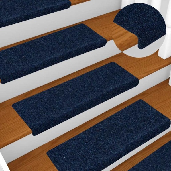 Staircase mats, sticky, 30 pcs, 65x21x4 cm, dark blue, rectangular edges