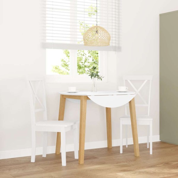 Dining Chair 2 pcs. White solid wood rubber